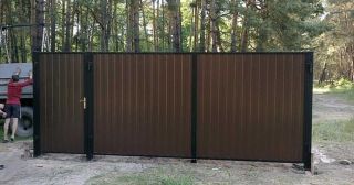 Купить распашные ворота из профнастила Керчь, цена от 2782 руб.